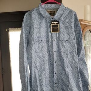 XXL mens wrangler snap dress shirt